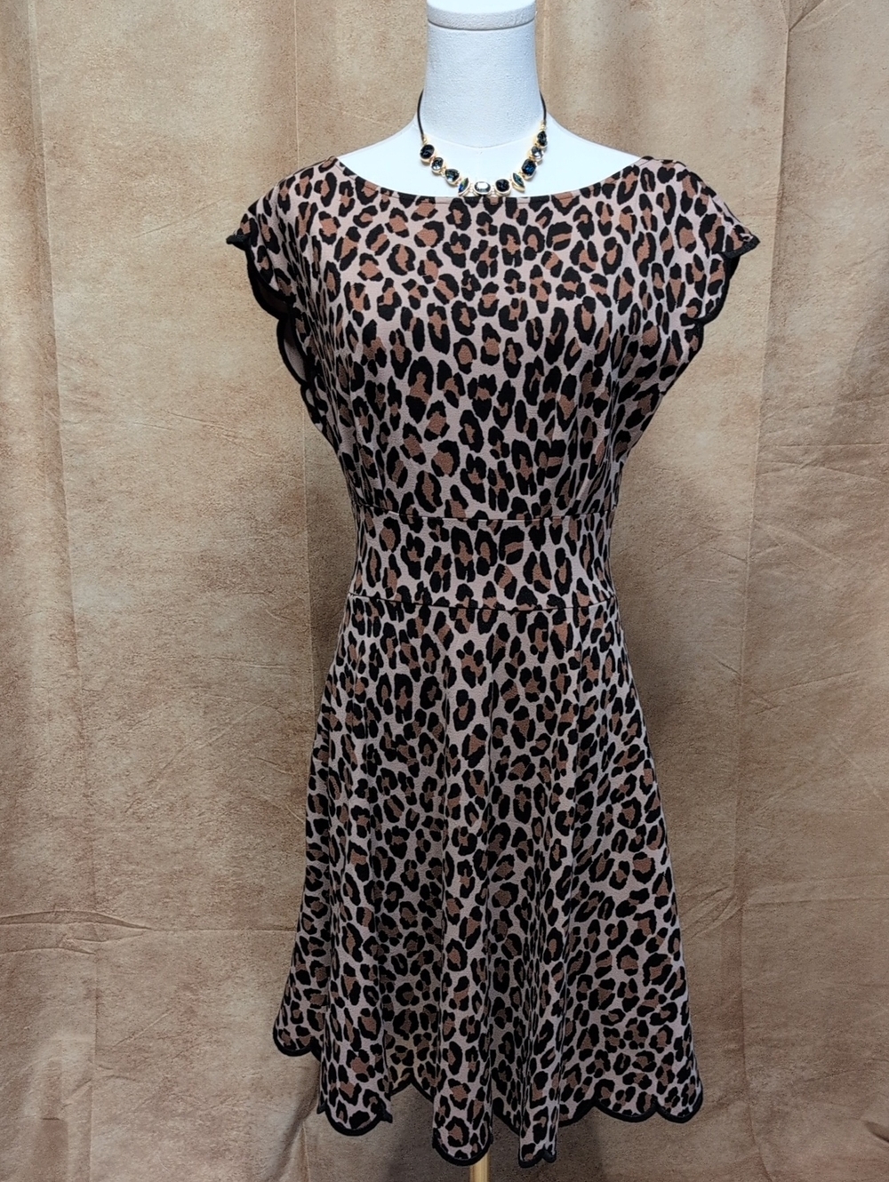 kate spade Leopard-Print Midi Dress in Brown and Black